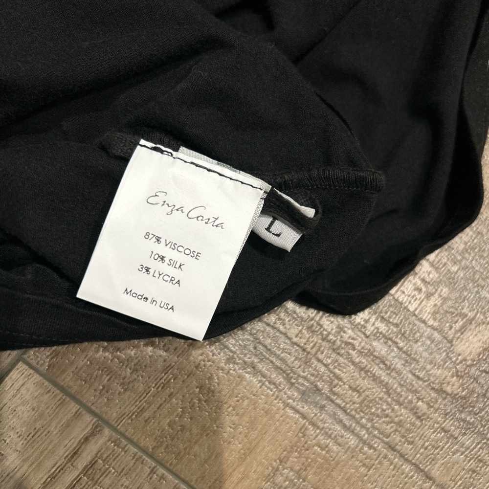 Enza Costa silk jersey slouchy top in black - Picture 5 of 5